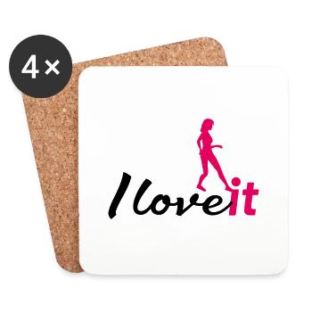 women football i love it - Coasters (set of 4) - white - Front