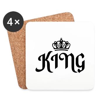 king - Untersetzer (4er-Set) - Weiß - Vorne