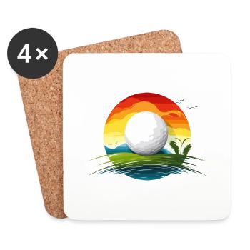 Golfen! - Untersetzer (4er-Set) - Weiß - Vorne