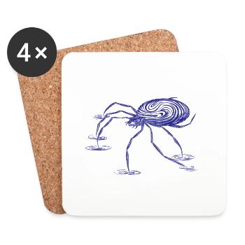 Petite araignée - Dessous de verre (lot de 4) - blanc - Devant