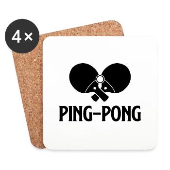 Ping Pong - Dessous de verre (lot de 4) - blanc - Devant