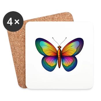 Papillon - Dessous de verre (lot de 4) - blanc - Devant
