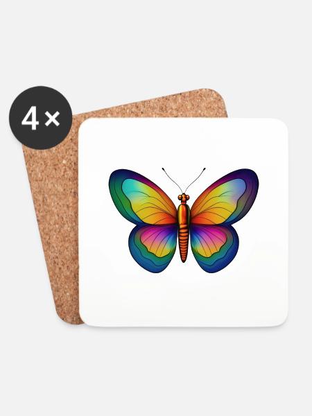 Butterfly - Coasters (set of 4) - white
