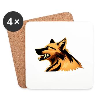 Wolf - Coasters (set of 4) - white - Front