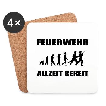 Feuerwehr - Untersetzer (4er-Set) - Weiß - Vorne