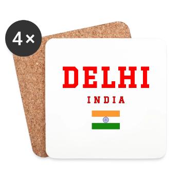 Delhi Indien - Untersetzer (4er-Set) - Weiß - Vorne