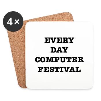 EveryDayComputerFestival - Coasters (set of 4) - white - Front