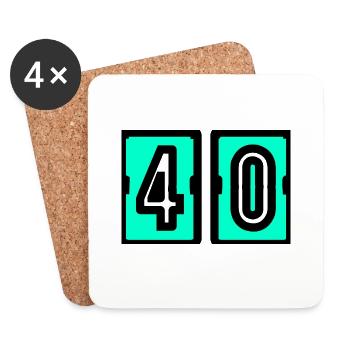 40. 40 YEARS. 40th ANNIVERSARY. BIRTHDAY 40 YEARS. - Coasters (set of 4) - white - Front