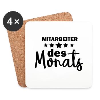Mitarbeiter des Monats - Untersetzer (4er-Set) - Weiß - Vorne