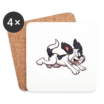 Courir Shih Tzu Chien - Dessous de verre (lot de 4) - blanc - Devant