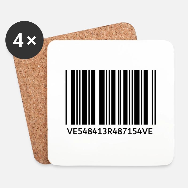 Verve Barcode - Untersetzer (4er-Set) - Weiß