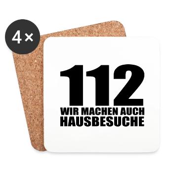 Feuerwehr - Untersetzer (4er-Set) - Weiß - Vorne