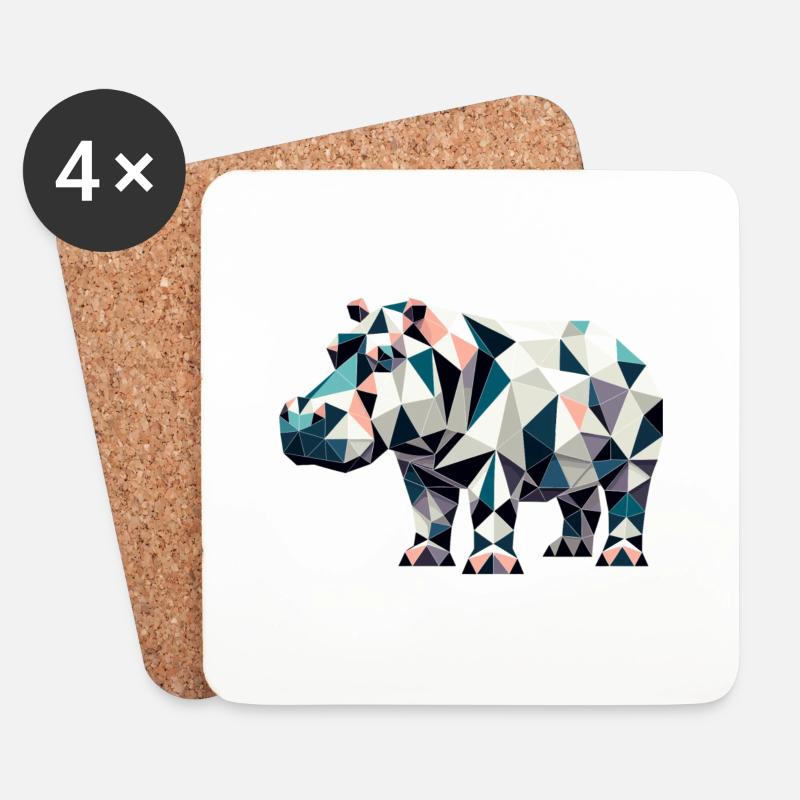 hippo // hippo - Coasters (set of 4) - white
