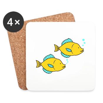 Pisces Comic - Coasters (set of 4) - white - Front