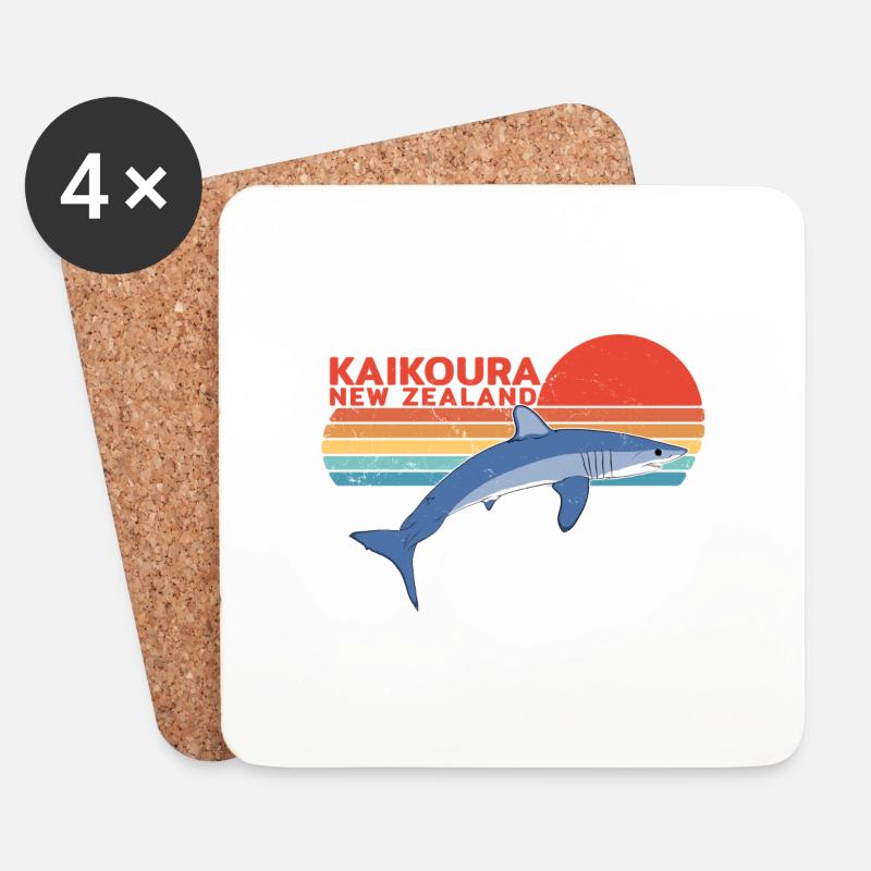 Neuseeland Kaikoura Makohai - Untersetzer (4er-Set) - Weiß
