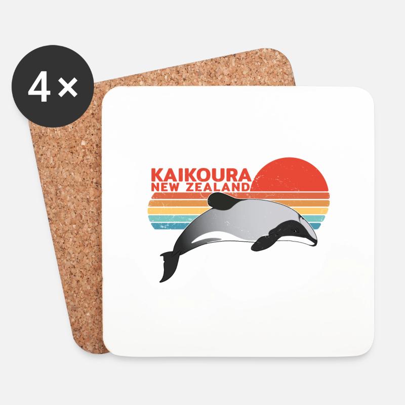 Neuseeland Kaikoura Hector Delfin - Untersetzer (4er-Set) - Weiß