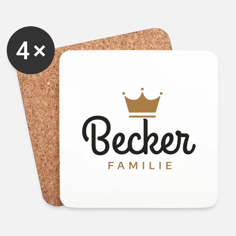 Becker Familie - Untersetzer (4er-Set) - Weiß