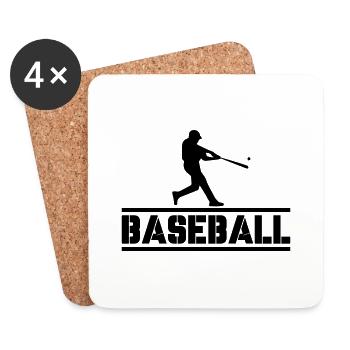 Baseball 01 - Dessous de verre (lot de 4) - blanc - Devant