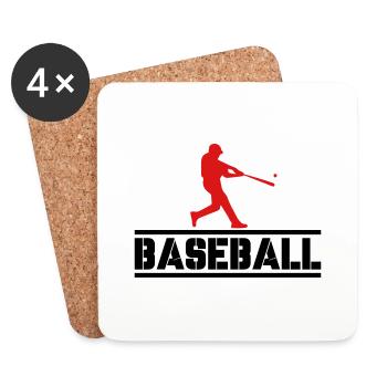Baseball 02 - Dessous de verre (lot de 4) - blanc - Devant