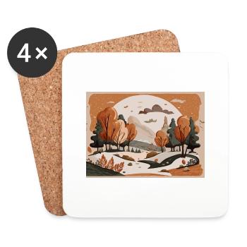 Flowing River (Fall Collection #3) - Coasters (set of 4) - white - Front
