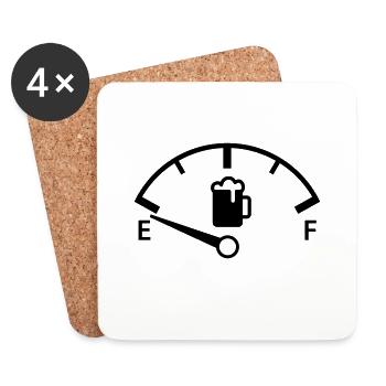 Compteur de vitesse de bière + votre texte - Dessous de verre (lot de 4) - blanc - Devant