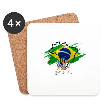 I love Brazil - Coasters (set of 4) - white - Front