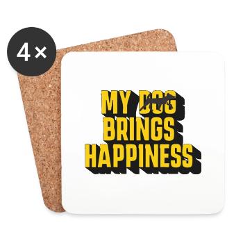 My dog brings good luck - Coasters (set of 4) - white - Front