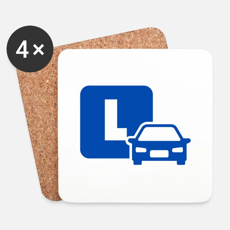 blaues L - Lili - Untersetzer (4er-Set) - Weiß