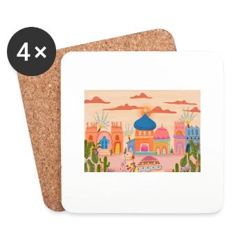 Camel in the Desert - Untersetzer (4er-Set) - Weiß - Vorne