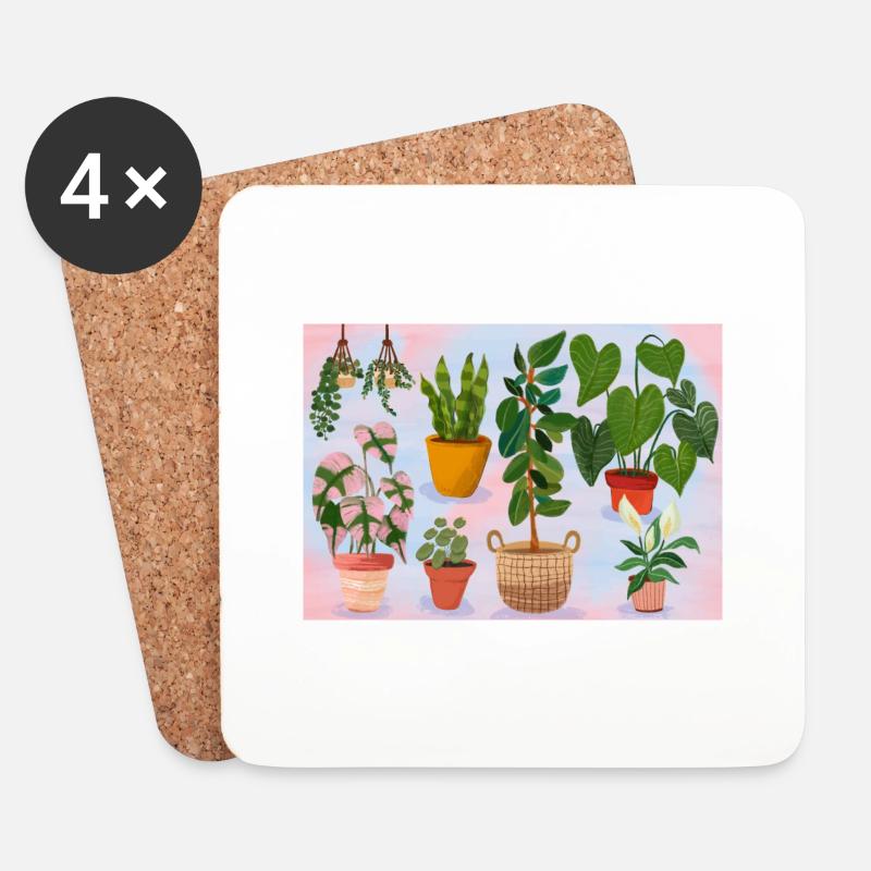 Plants - Untersetzer (4er-Set) - Weiß