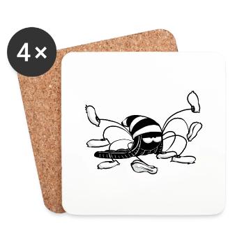 Beth l'araignée -Rasta Spider (version sans texte) - Dessous de verre (lot de 4) - blanc - Devant