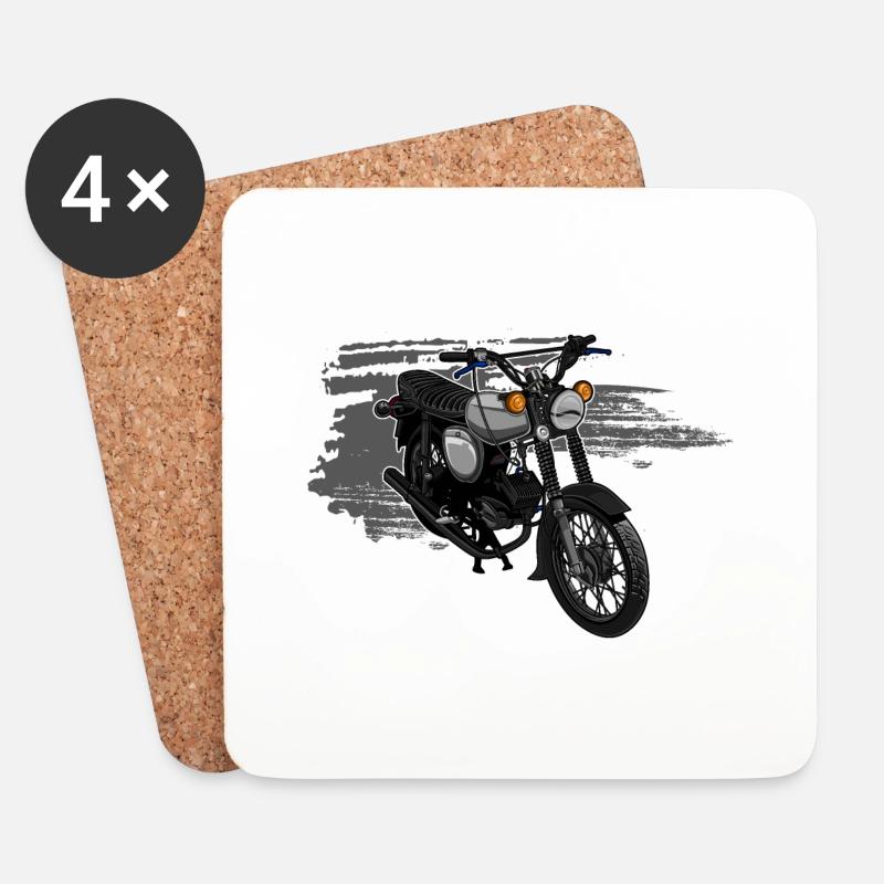 S51 (grau) // Illustration - Untersetzer (4er-Set) - Weiß