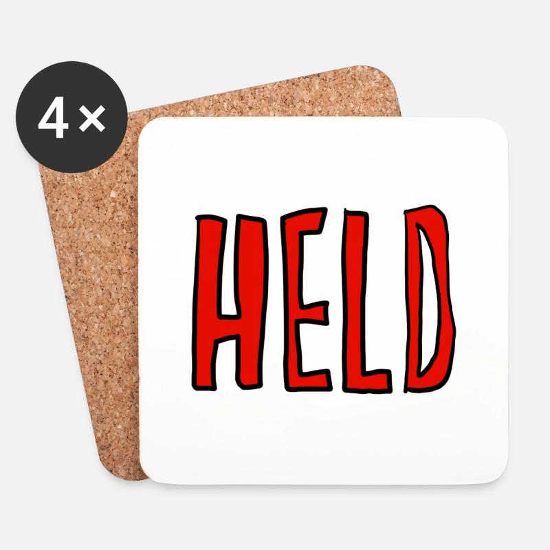 Held - Untersetzer (4er-Set) - Weiß