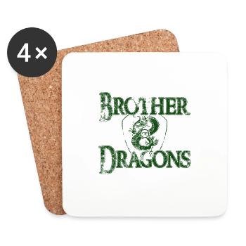 BOD dark green 23 - Coasters (set of 4) - white - Front