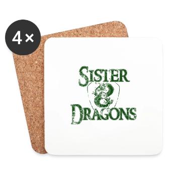 SOD dark green 23 - Coasters (set of 4) - white - Front