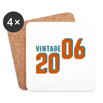 Vintage Retro 2006 - Untersetzer (4er-Set) - Weiß - Vorne