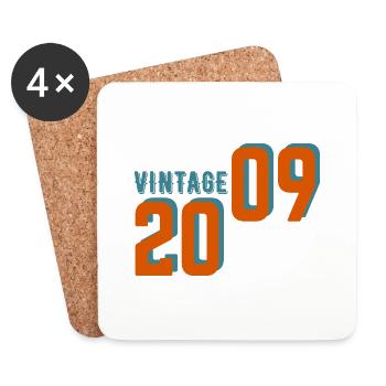 Vintage Retro 2009 - Untersetzer (4er-Set) - Weiß - Vorne