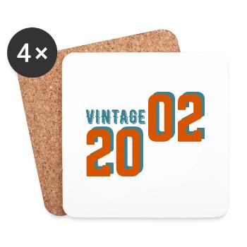 Vintage Retro 2002 - Untersetzer (4er-Set) - Weiß - Vorne