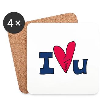 Chagrin d'amour - Dessous de verre (lot de 4) - blanc - Devant