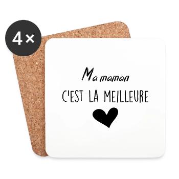 Ma Maman C'est la Meilleure - Dessous de verre (lot de 4) - blanc - Devant