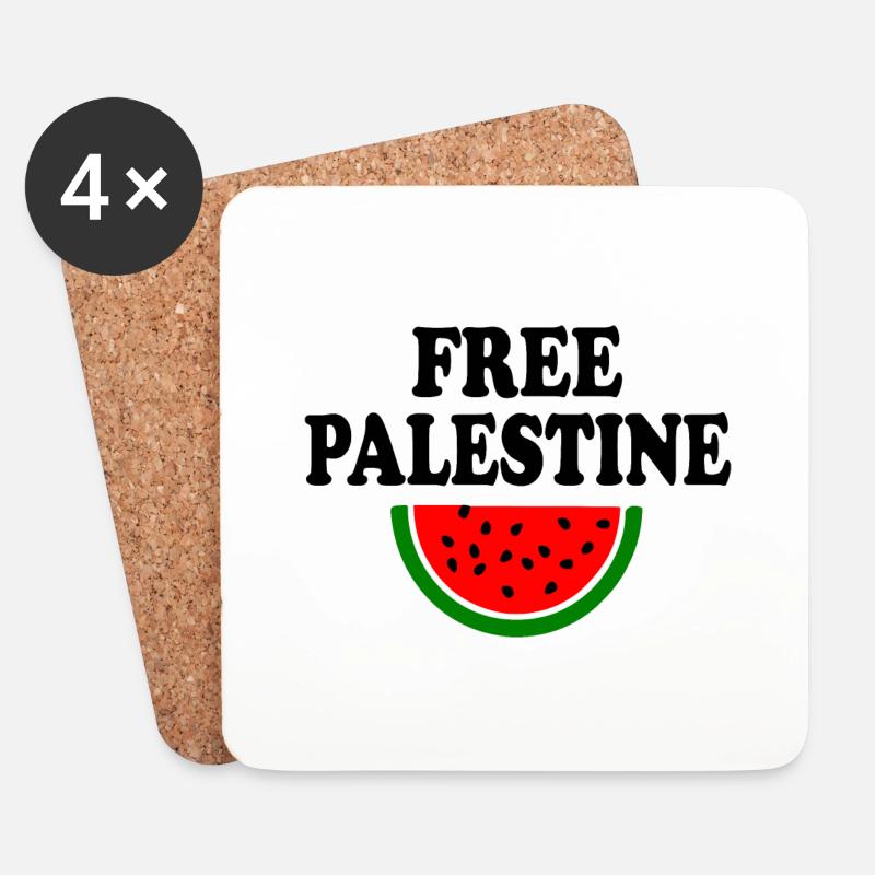 Free palestine - Untersetzer (4er-Set) - Weiß