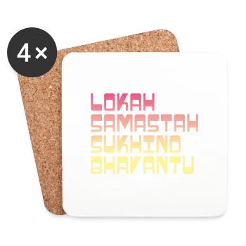 Yoga Shirt / Lokah Samastah Sukhino Bhavantu - Untersetzer (4er-Set) - Weiß - Vorne