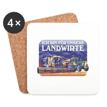 ICH BIN FÜR UNSERE LANDWIRTE BAUERNPROTEST BAUERN - Untersetzer (4er-Set) - Weiß - Vorne