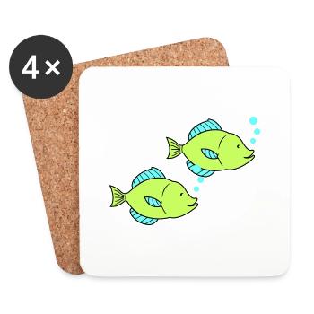 Pisces Comic 2 - Coasters (set of 4) - white - Front