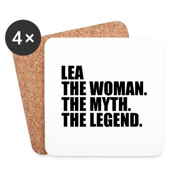 Woman Myth Legend Name Lea - Coasters (set of 4) - white - Front