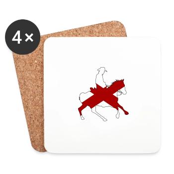 Cowboy drapeau de l’État de l’Alabama - Dessous de verre (lot de 4) - blanc - Devant