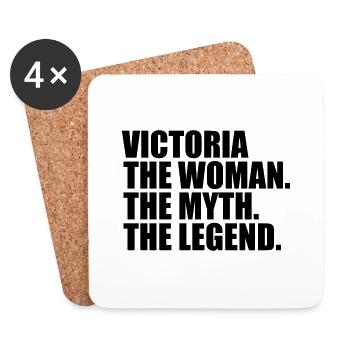 Woman Myth Legend Name Victoria - Coasters (set of 4) - white - Front