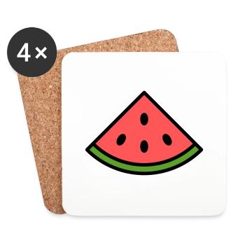 Wassermelone - Untersetzer (4er-Set) - Weiß - Vorne