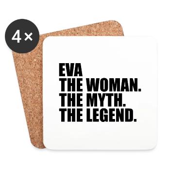 Woman Myth Legend Name Eva - Coasters (set of 4) - white - Front