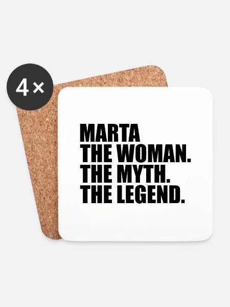 Woman Mythos Legende Name Marta - Untersetzer (4er-Set) - Weiß